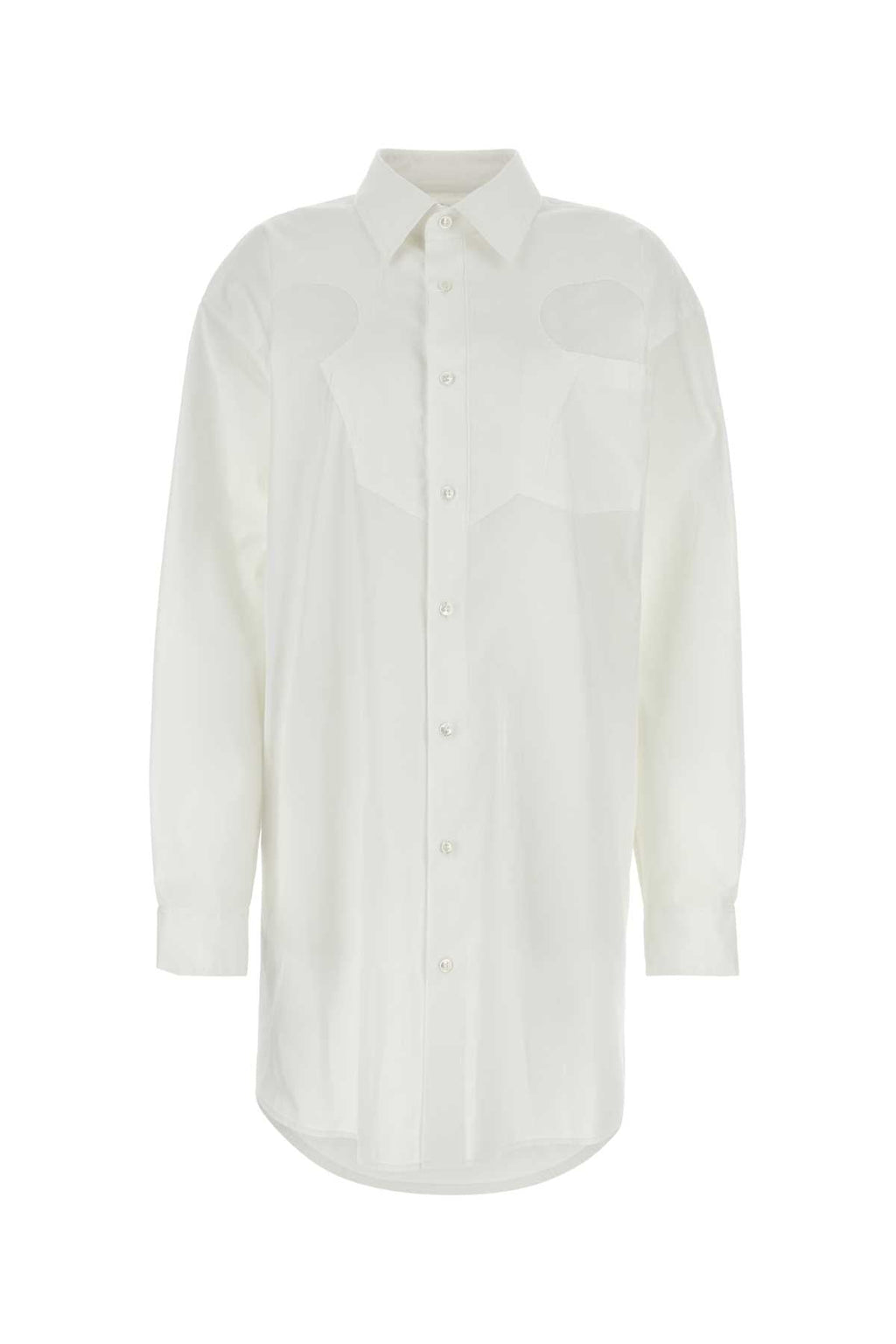 Maison Margiela Women White Poplin Shirt Mini Dress