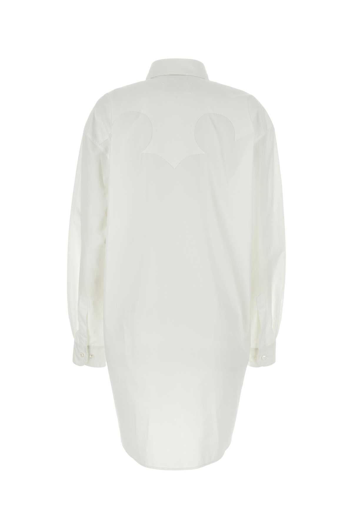 Maison Margiela Women White Poplin Shirt Mini Dress
