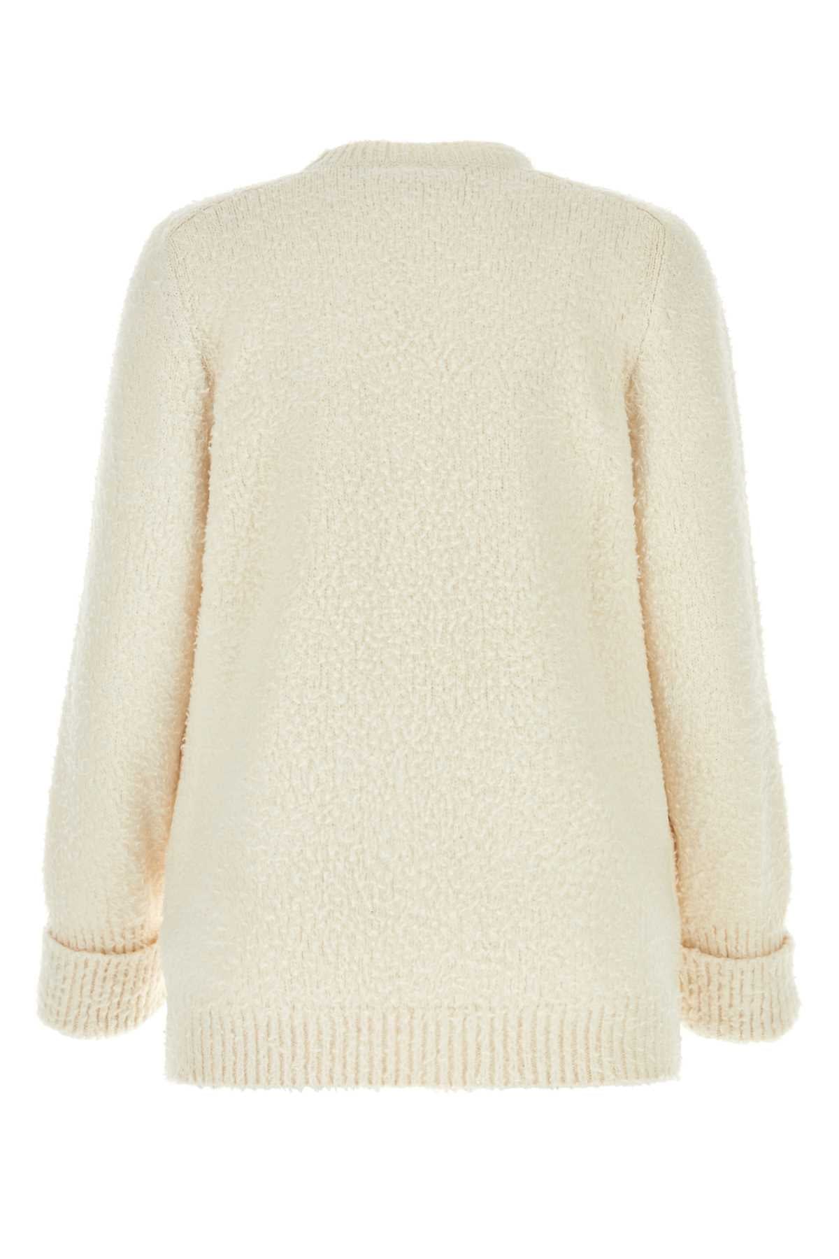 Maison Margiela Women Ivory Cotton Blend Sweater