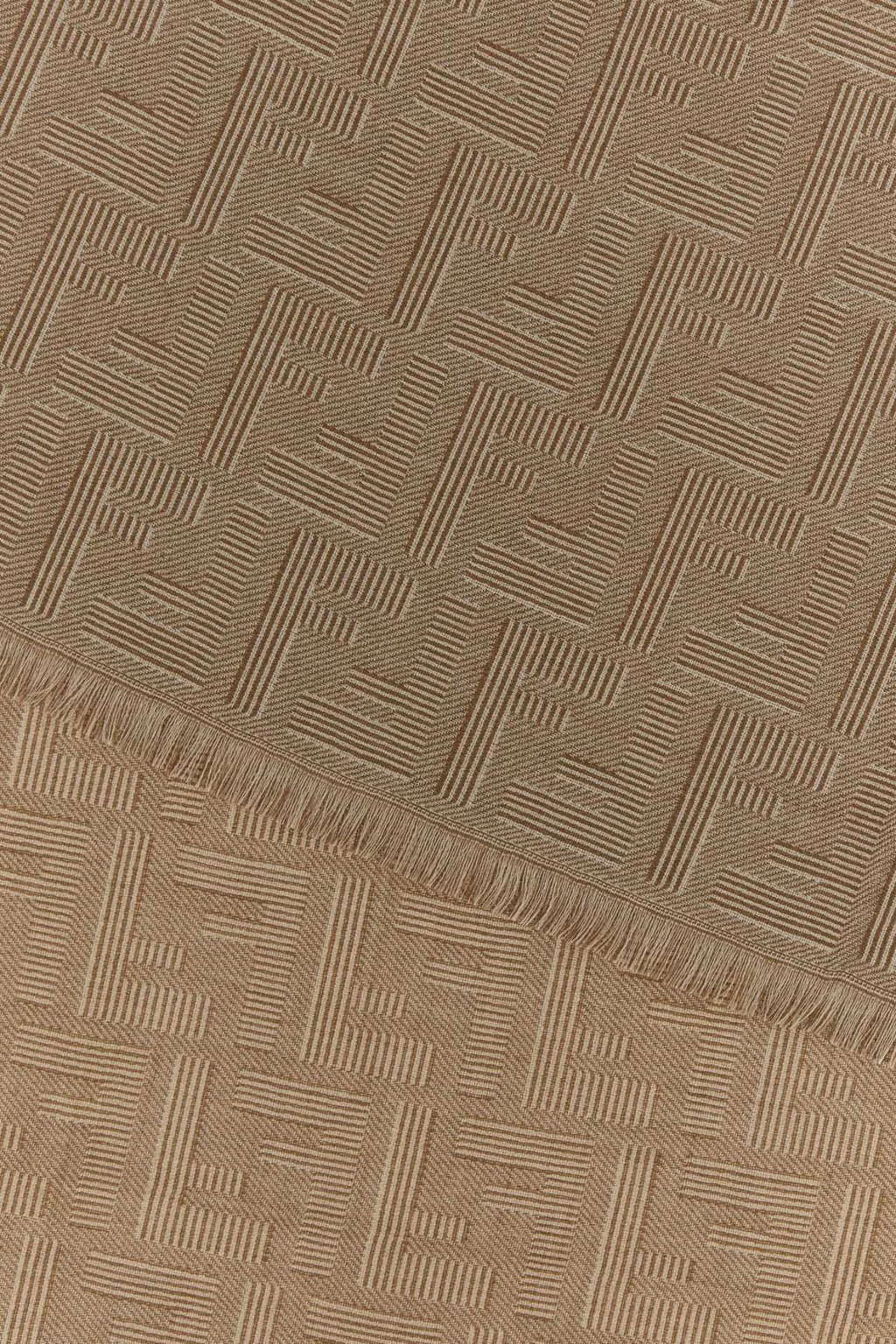 Fendi Men Embroidered Wool Blend Scarf