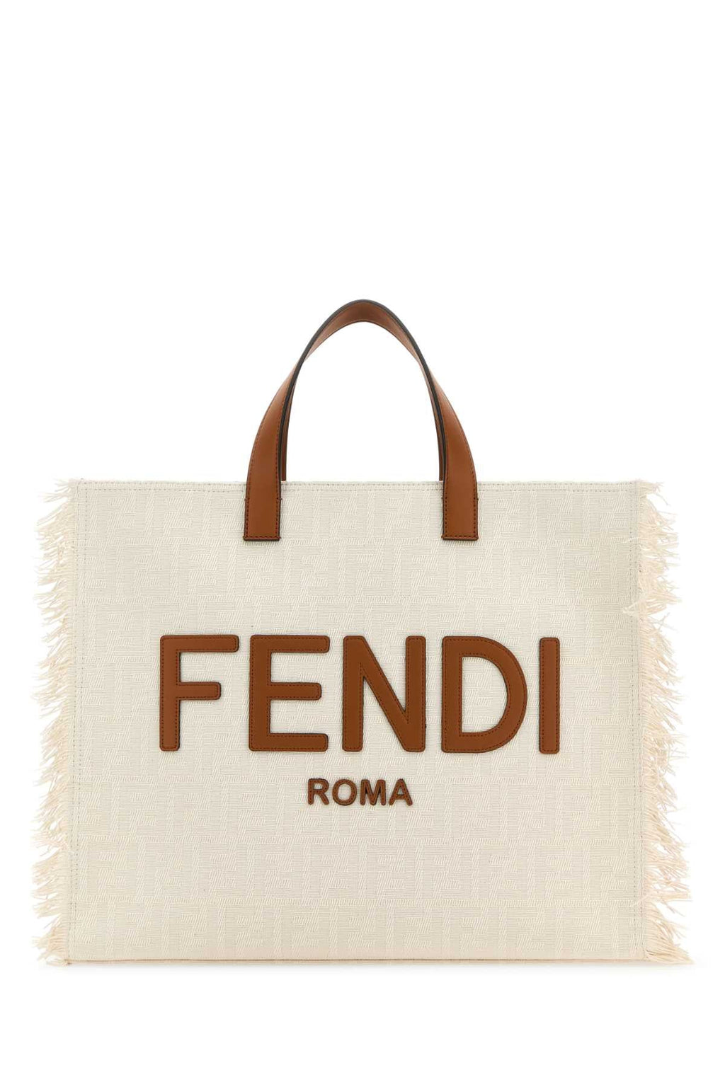 Fendi Men Embroidered Jacquard Ff Shopper Shopping Bag