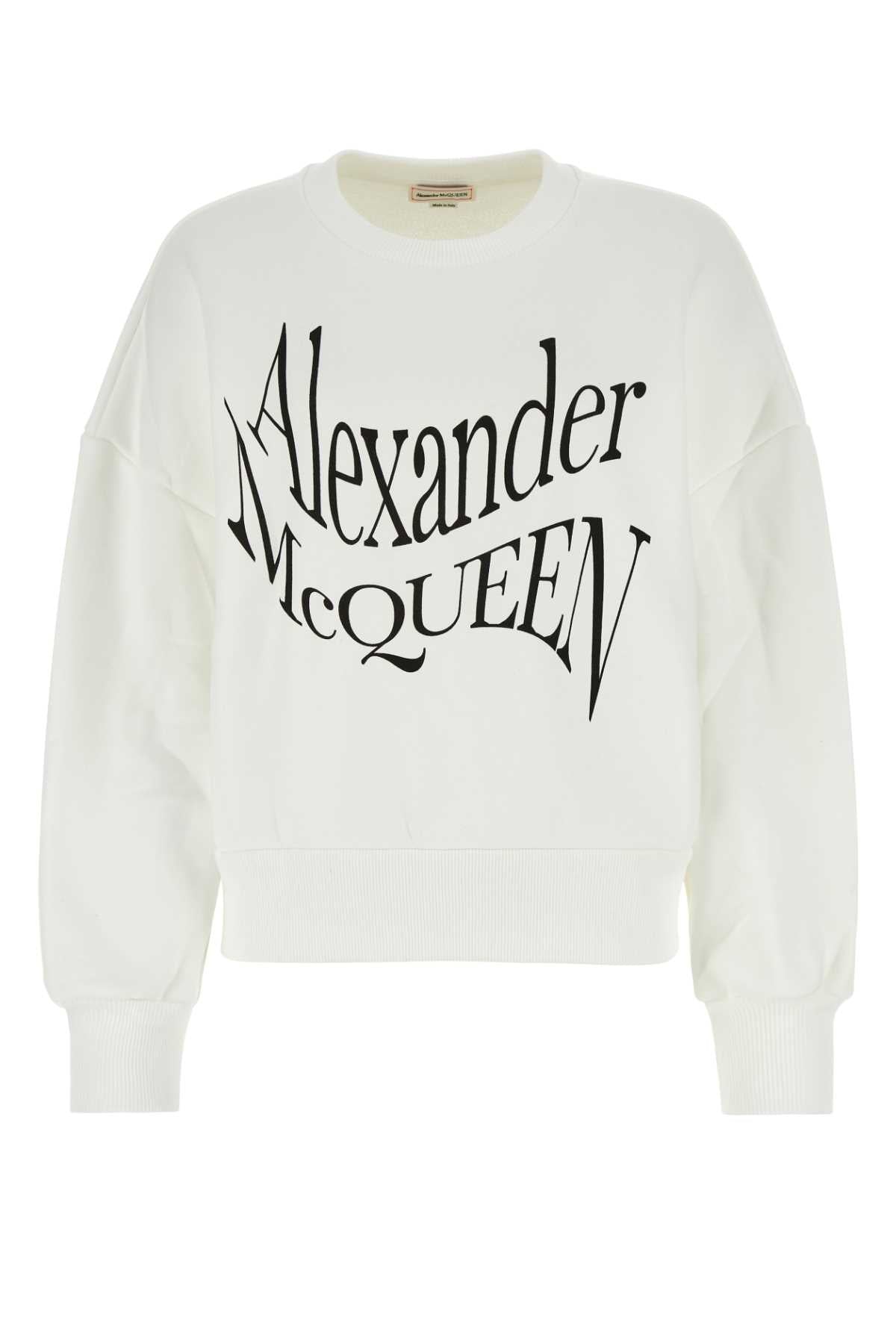 Alexander Mcqueen Women White Cotton Sweatshirt