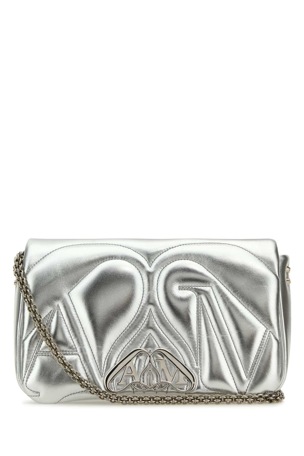 Alexander Mcqueen Women Silver Leather Small Seal Shoulder Bag