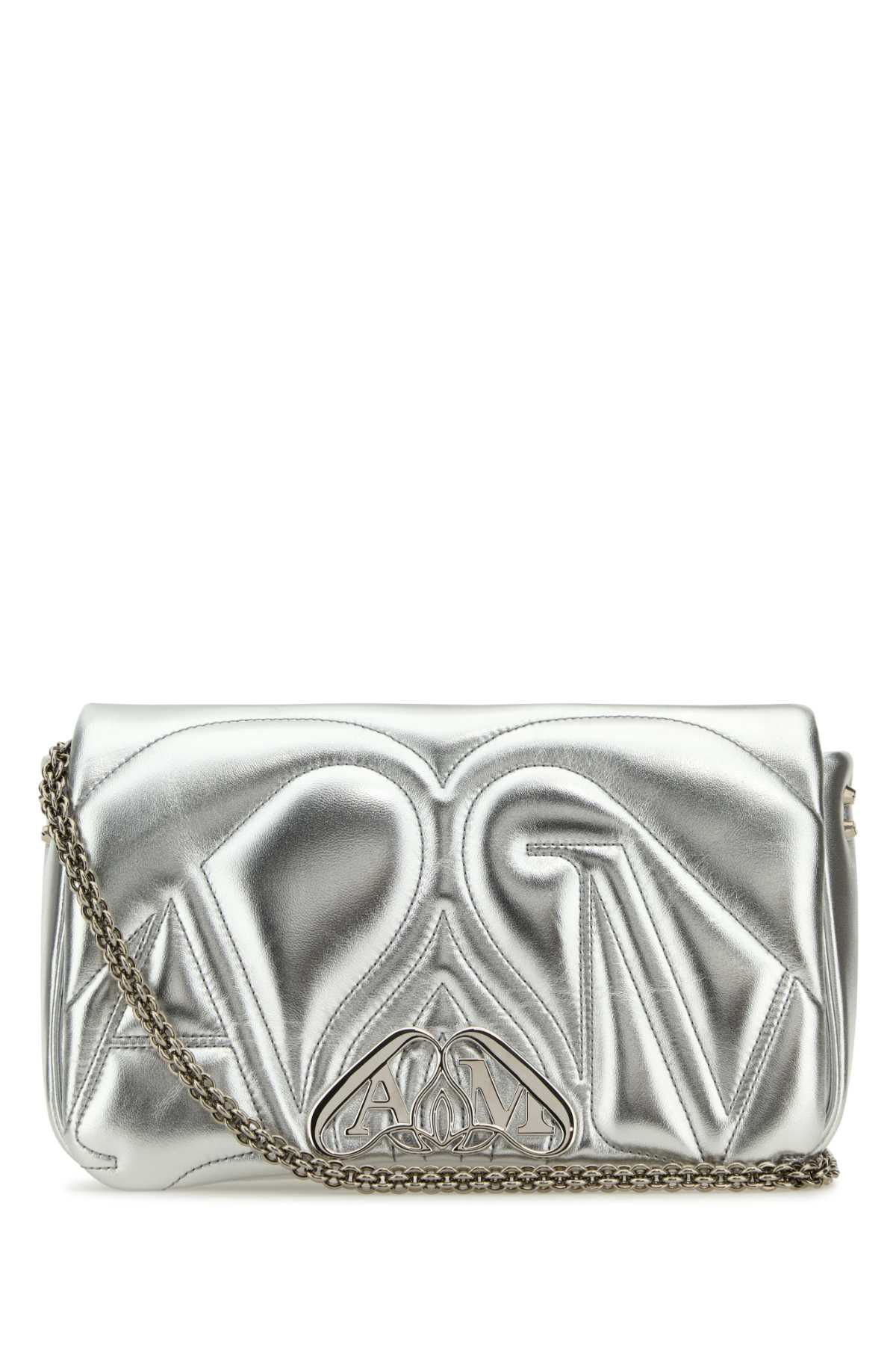 Alexander Mcqueen Women Silver Leather Small Seal Shoulder Bag