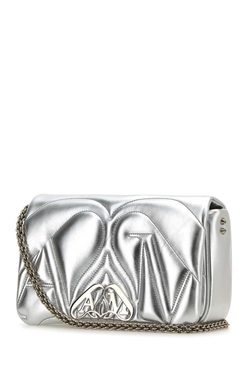 Alexander Mcqueen Women Silver Leather Small Seal Shoulder Bag
