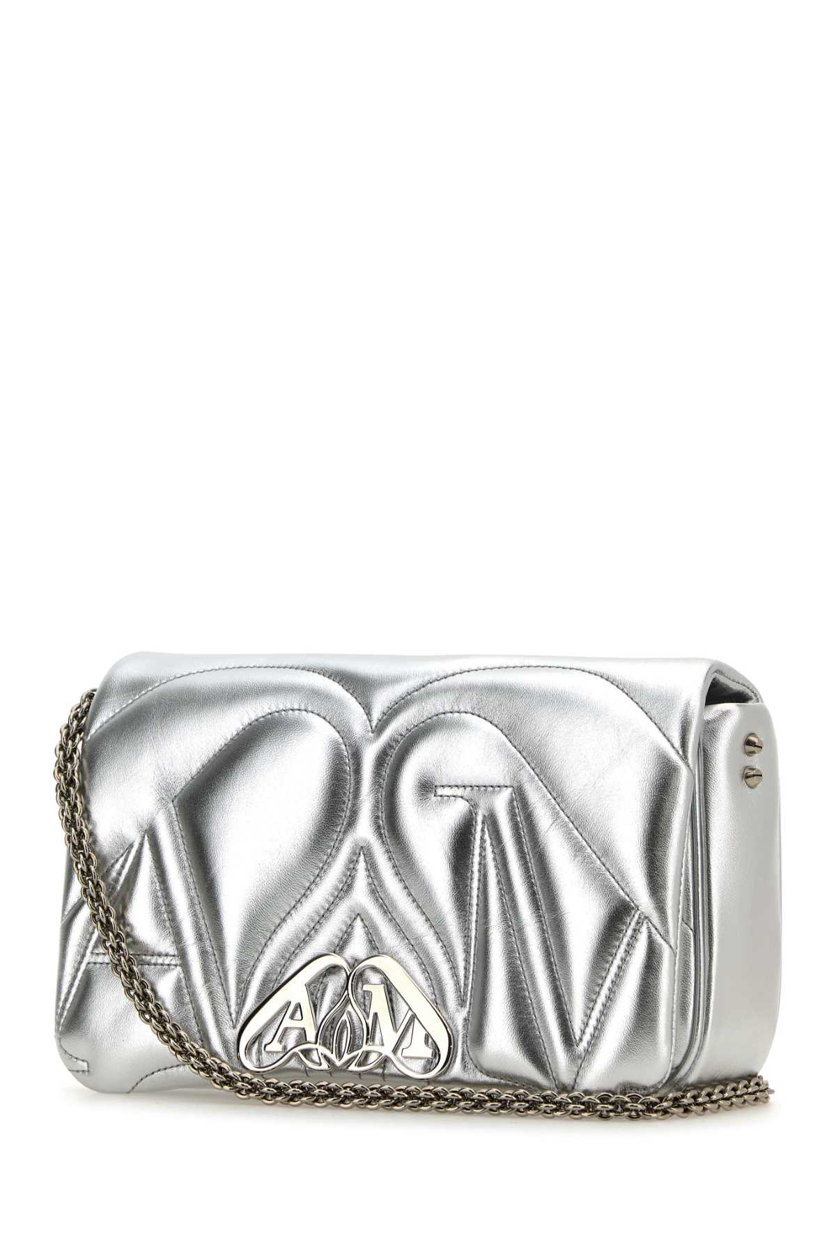 Alexander Mcqueen Women Silver Leather Small Seal Shoulder Bag