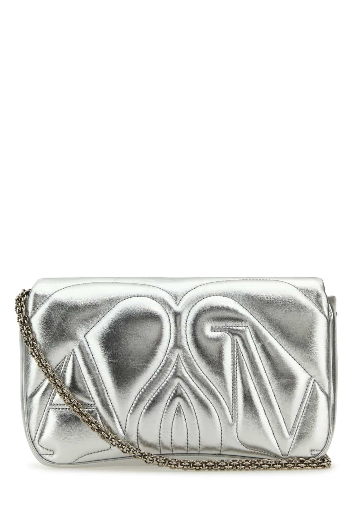 Alexander Mcqueen Women Silver Leather Small Seal Shoulder Bag