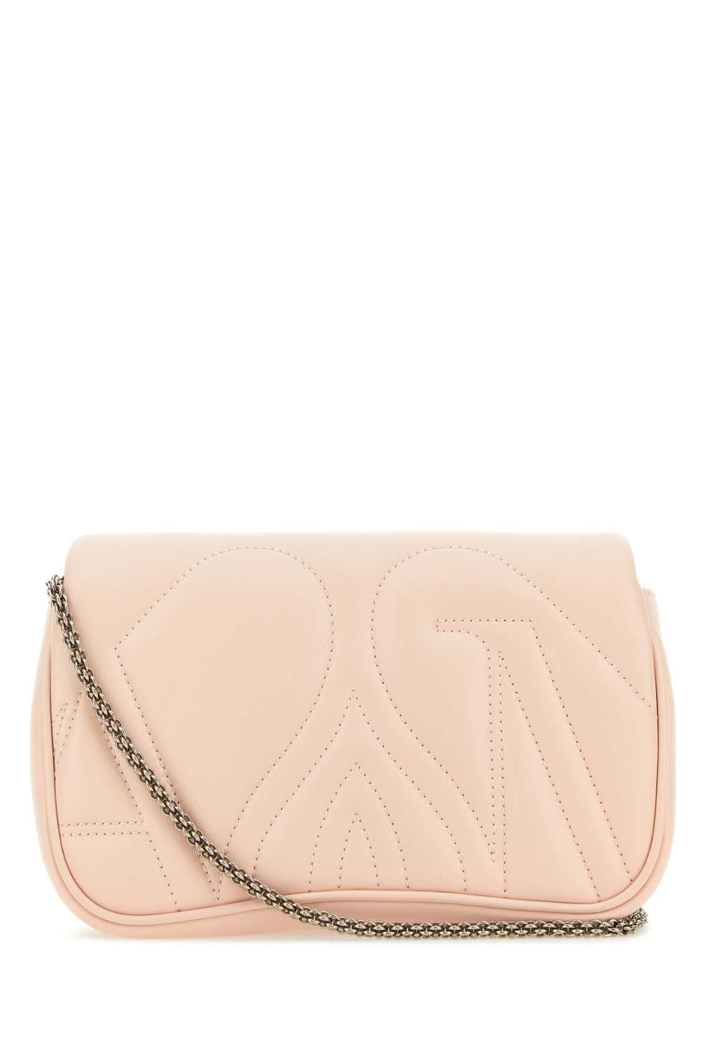 Alexander Mcqueen Women Pastel Pink Leather Mini Seal Clutch
