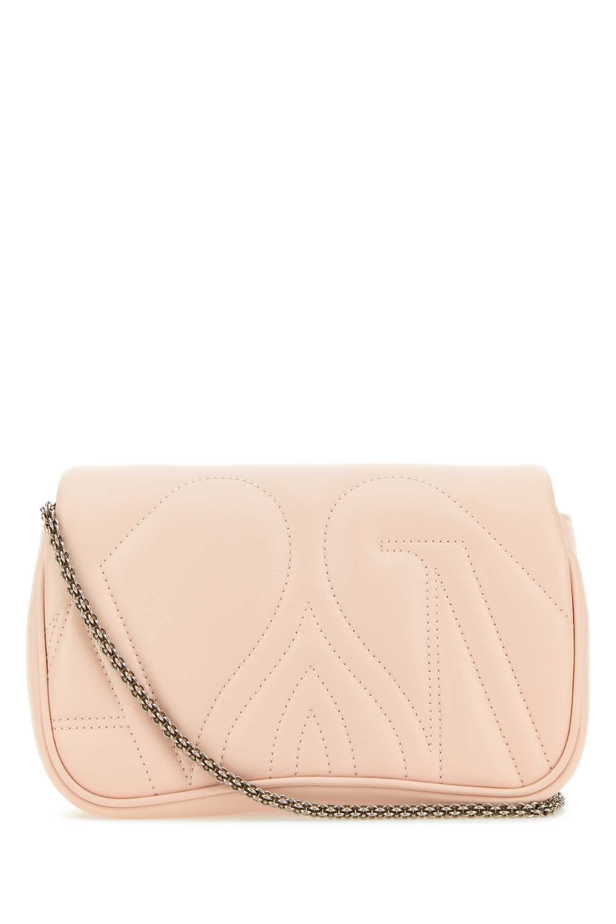 Alexander Mcqueen Women Pastel Pink Leather Mini Seal Clutch