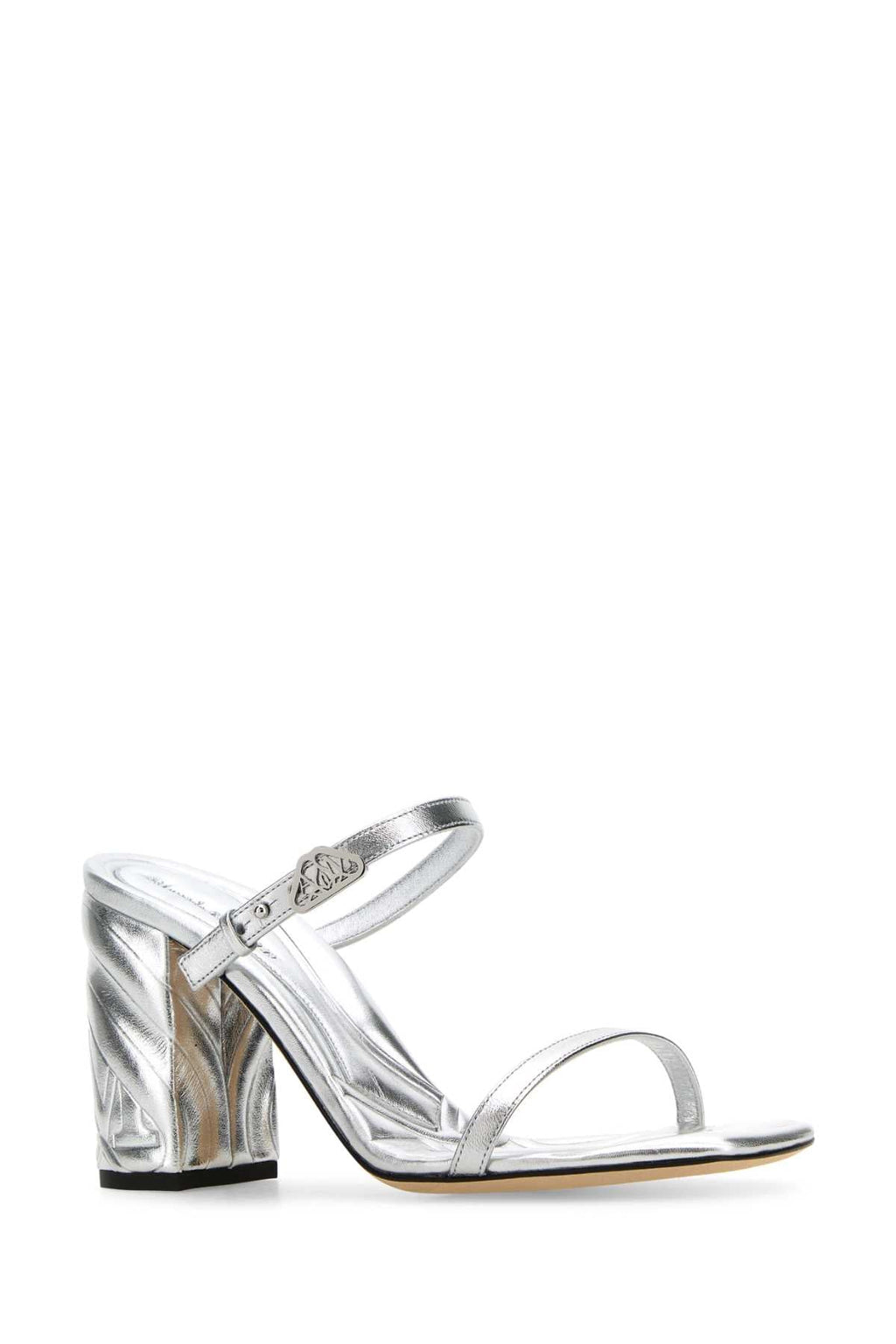 Alexander Mcqueen Women Silver Leather Seal Mules