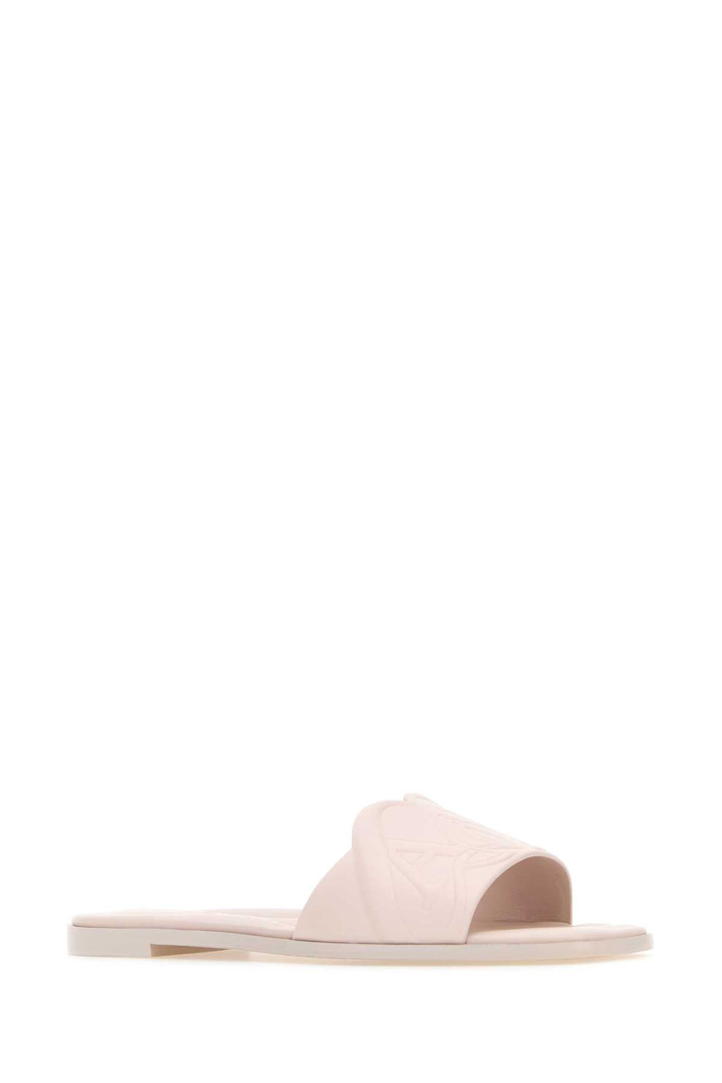 Alexander Mcqueen Women Pastel Pink Leather Slippers
