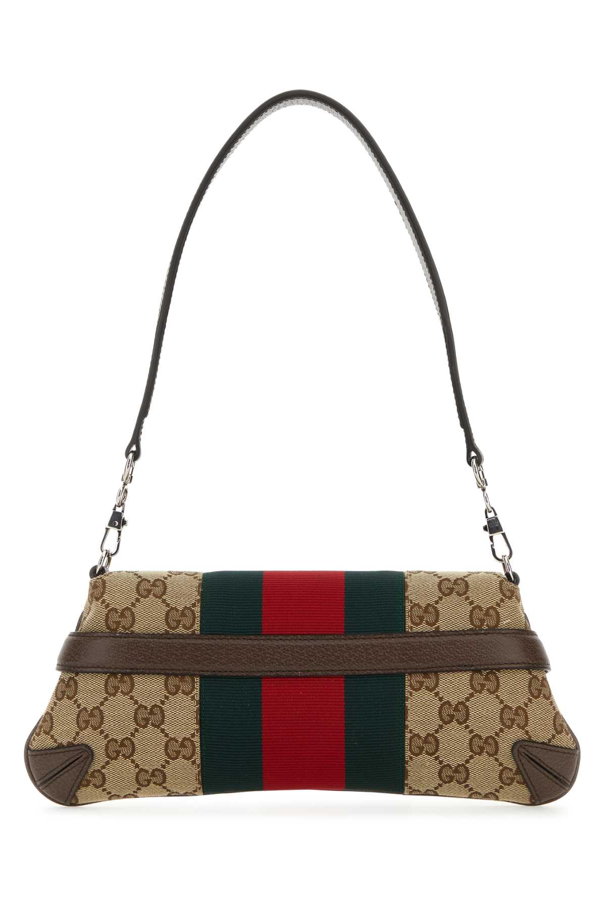 Gucci Women Original Gg Fabric Small Gucci Horsebit Chain Shoulder Bag