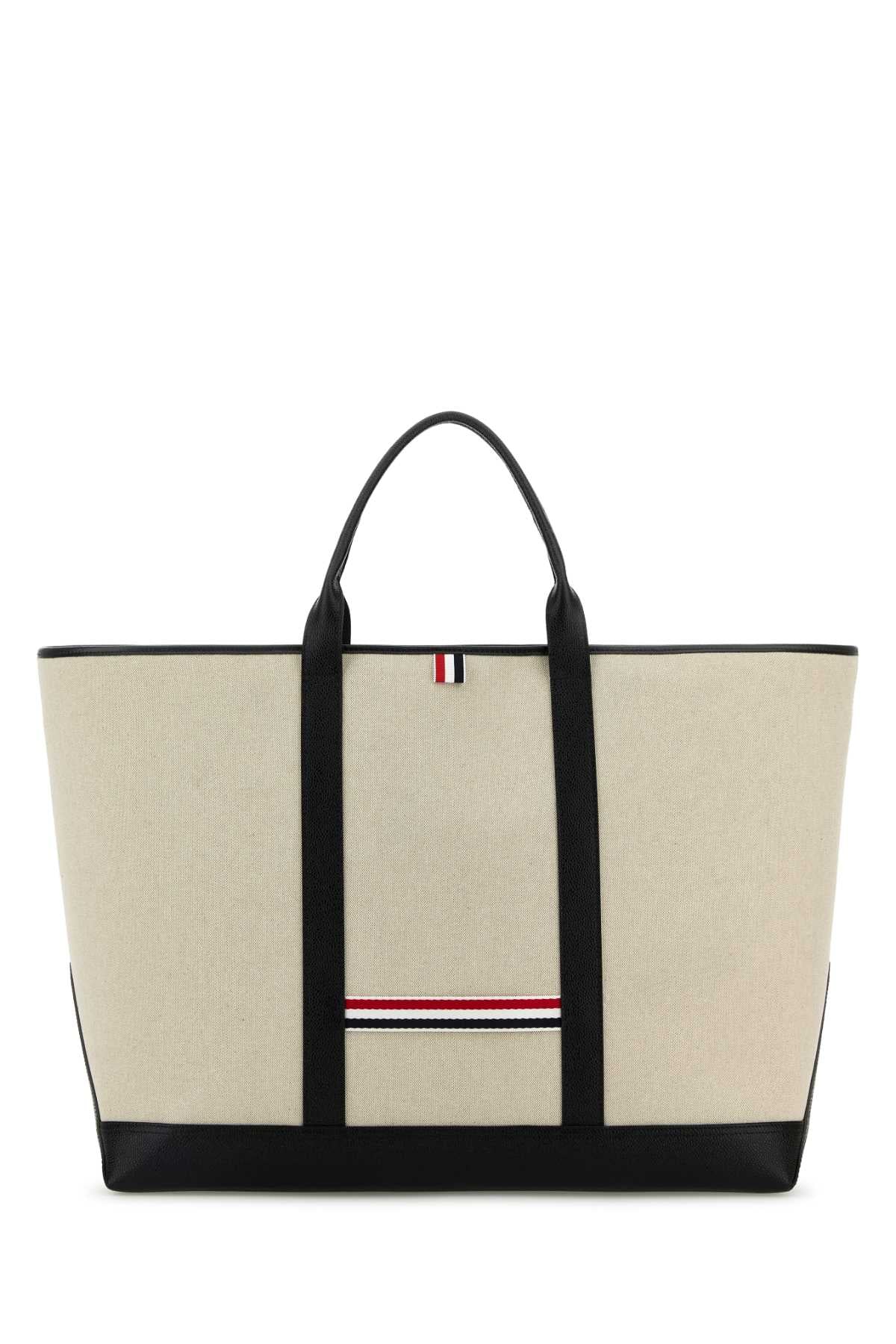 Thom Browne Men Sand Canvas Travel Bag