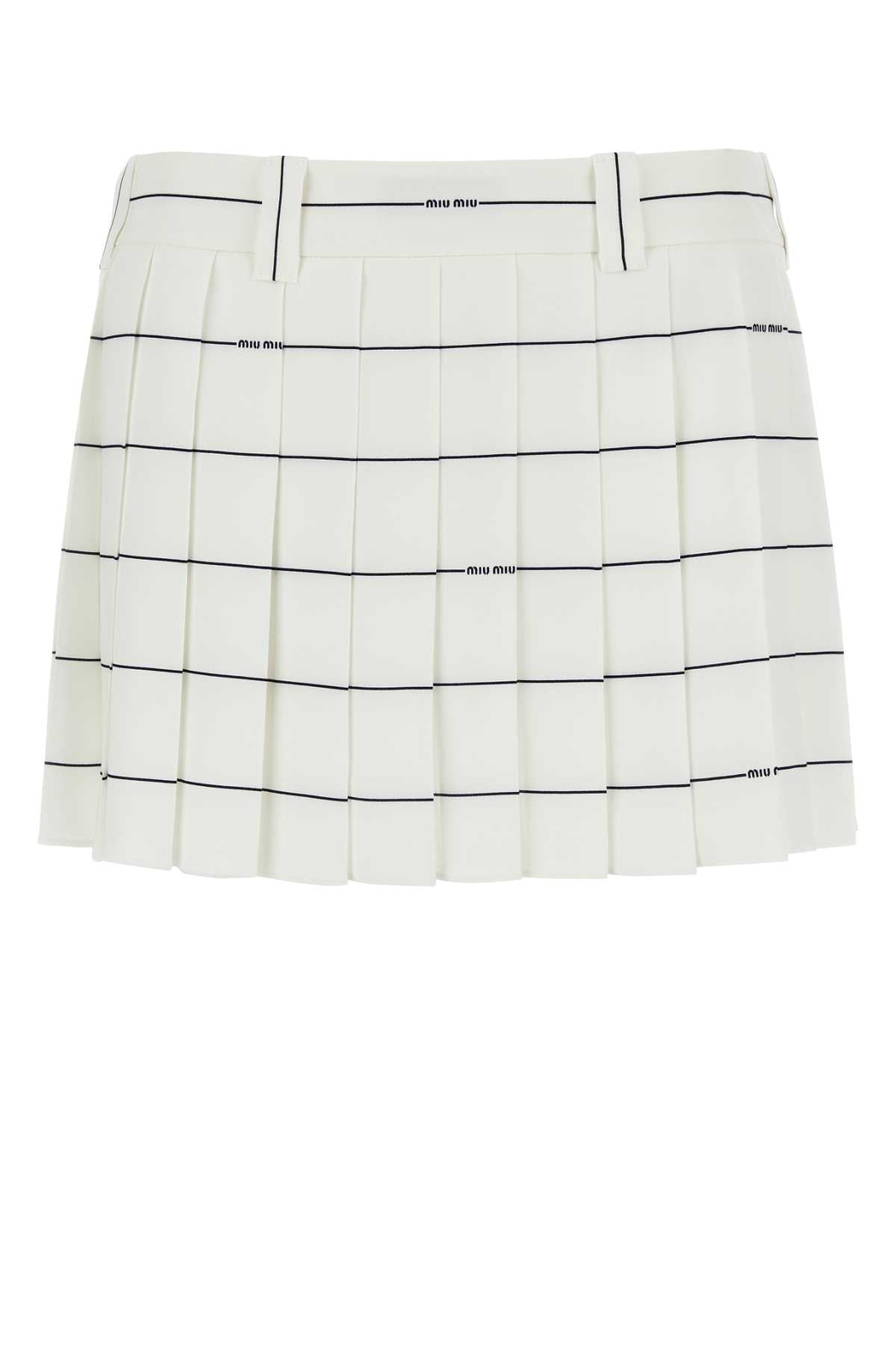 Miu Miu Women Printed Crepe Mini Skirt