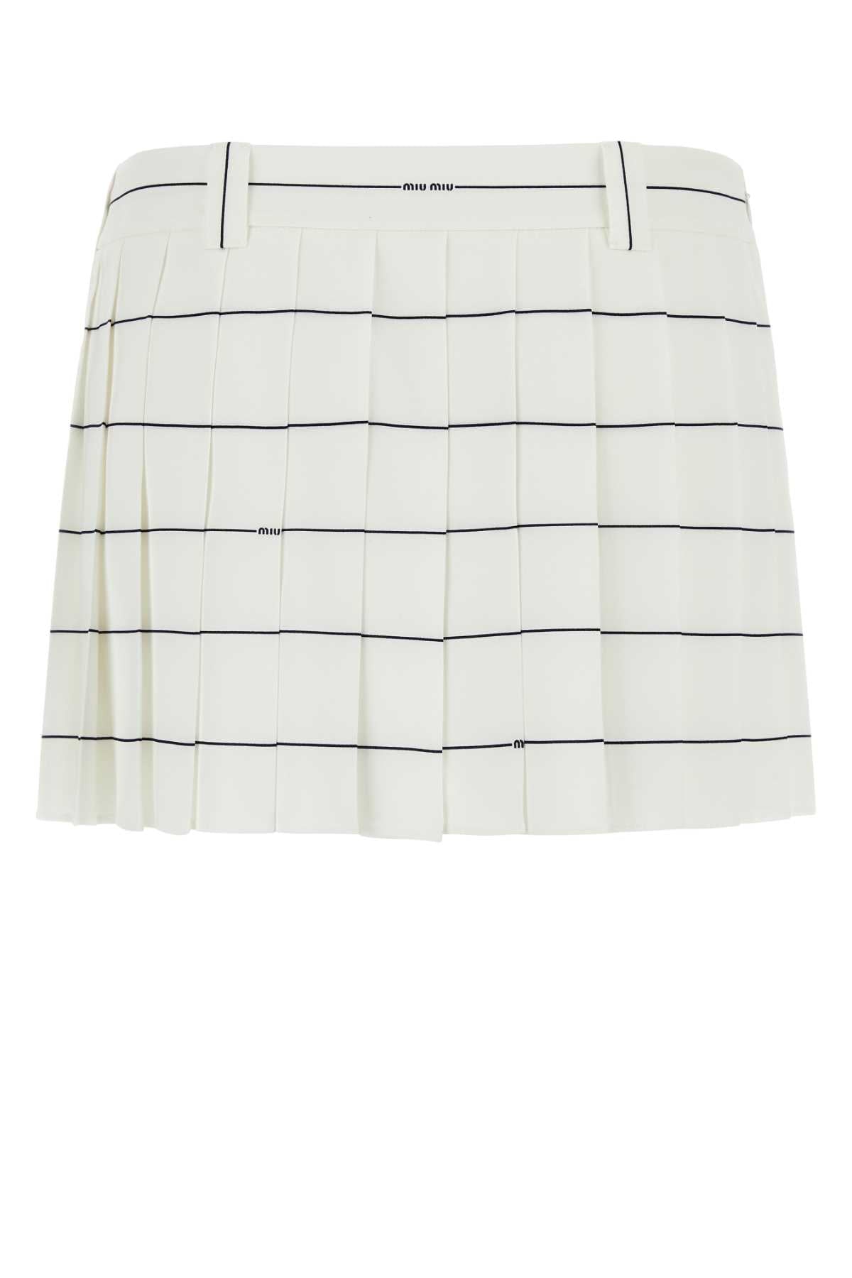 Miu Miu Women Printed Crepe Mini Skirt