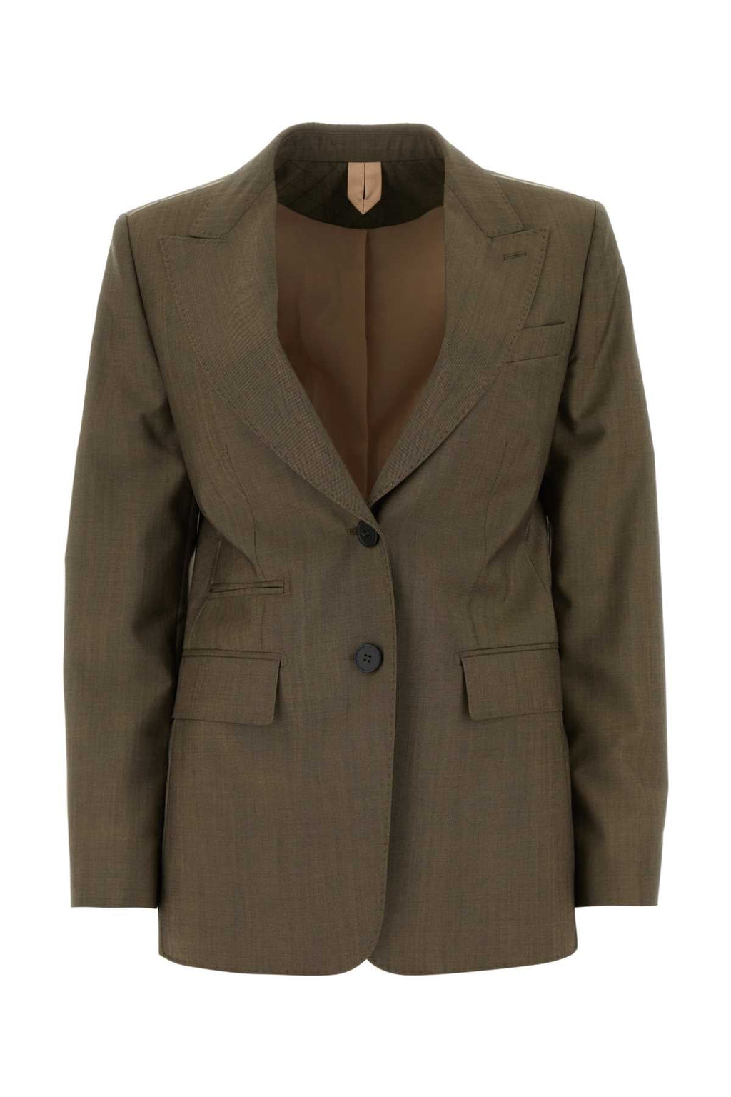 Max Mara Women Mud Wool Blend Apice Blazer