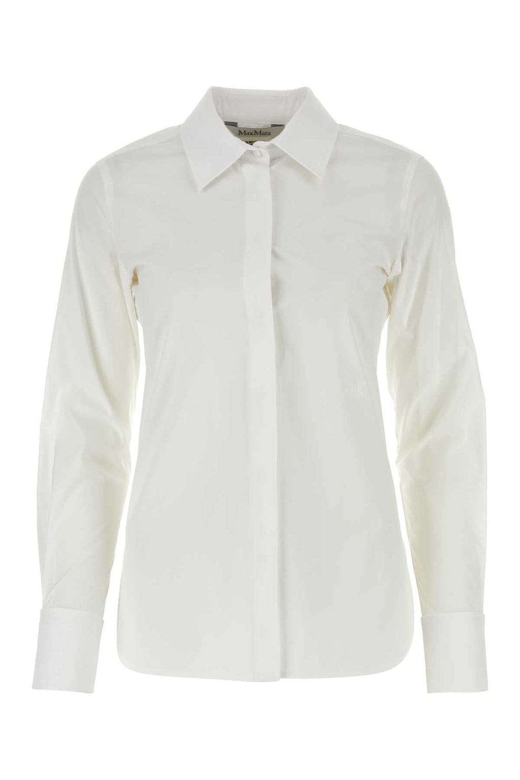 Max Mara Women White Stretch Poplin Shirt