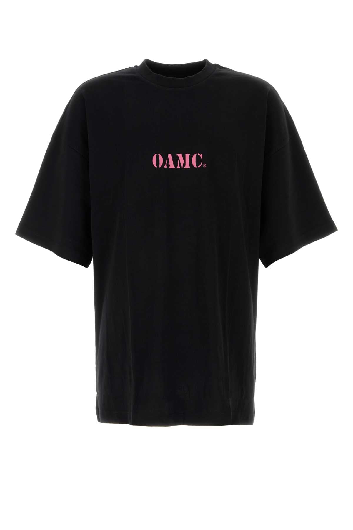 Oamc Men Black Cotton T-Shirt