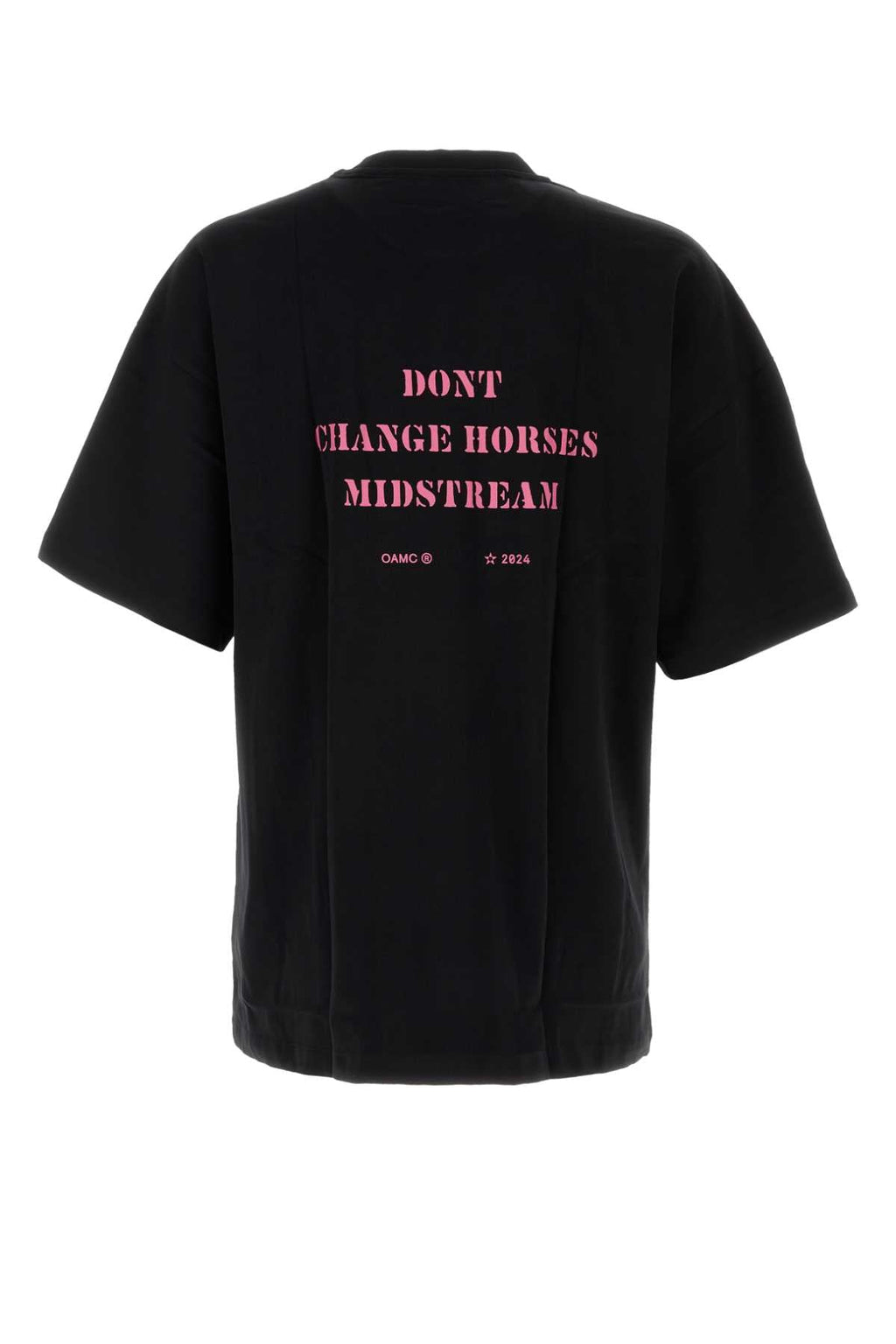 Oamc Men Black Cotton T-Shirt