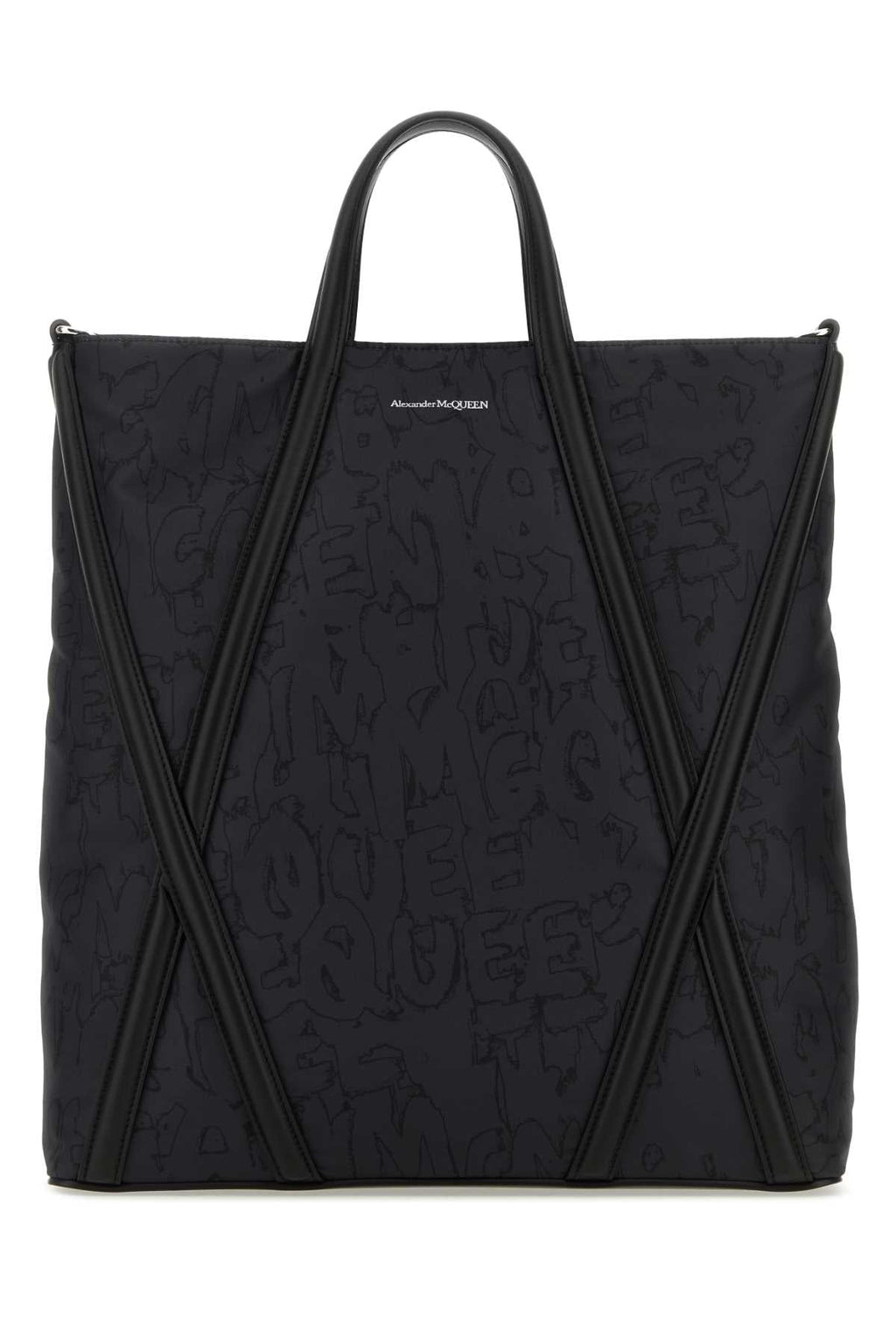 Alexander Mcqueen Men Black Nylon The Harness Shopping Bag