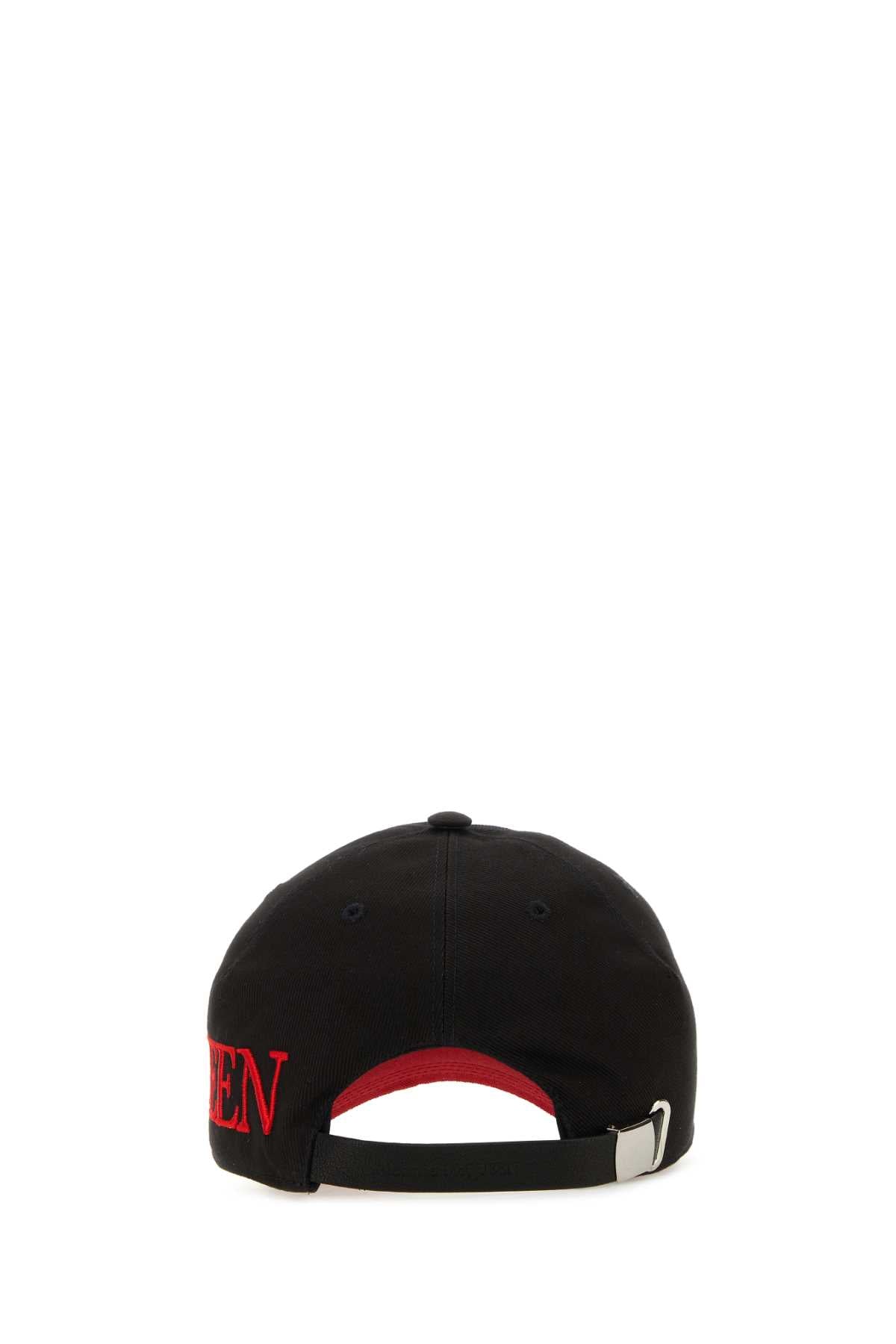 Alexander Mcqueen Men Black Cotton Baseball Hat