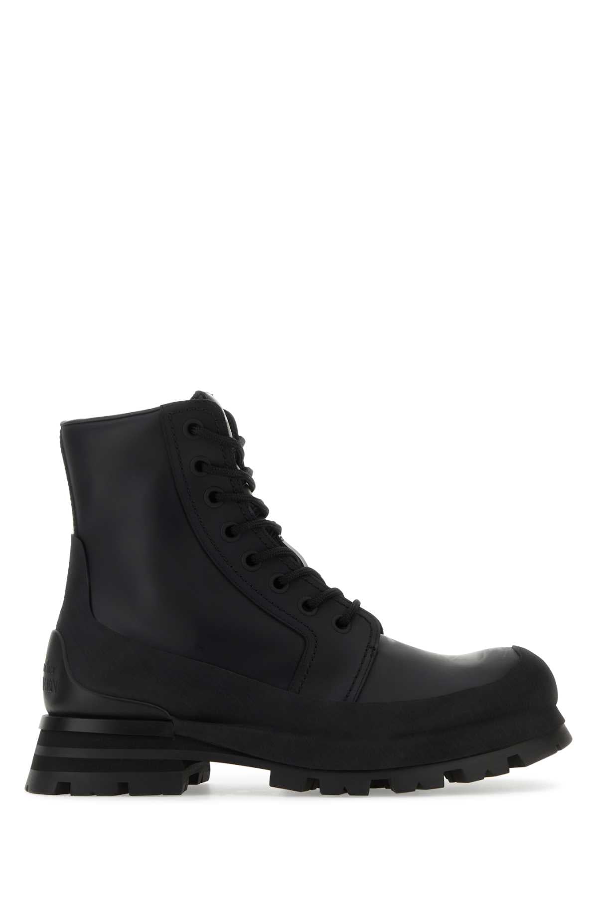 Alexander Mcqueen Men Black Leather Wander Ankle Boots