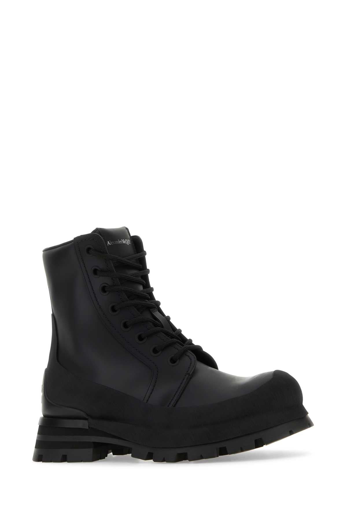 Alexander Mcqueen Men Black Leather Wander Ankle Boots