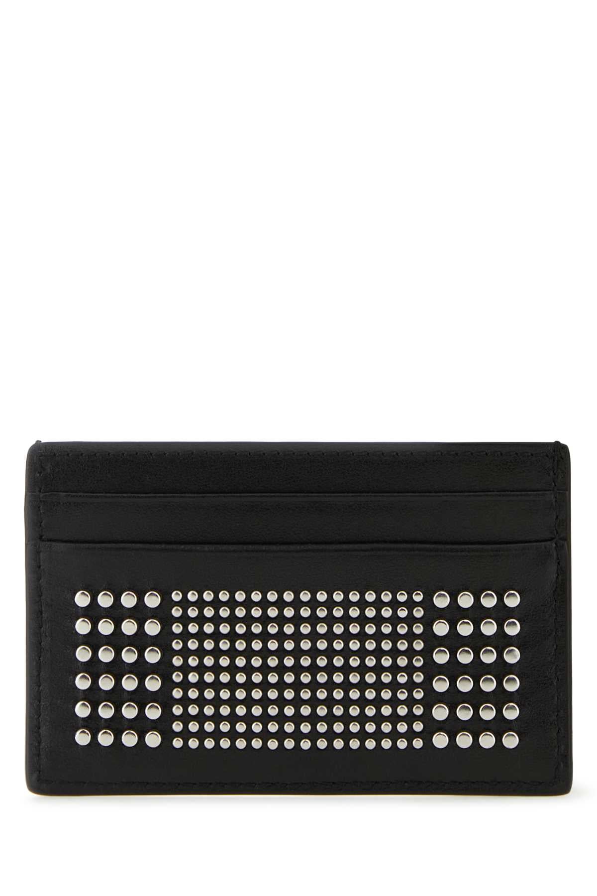 Alexander Mcqueen Men Black Leather Card Holder