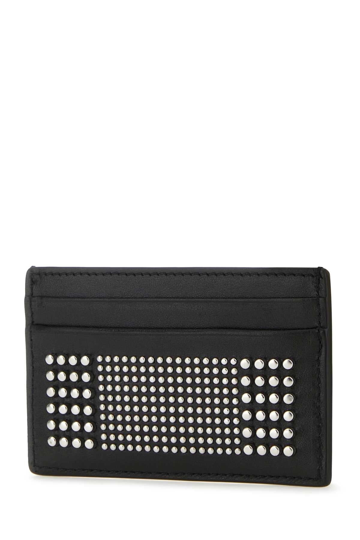 Alexander Mcqueen Men Black Leather Card Holder