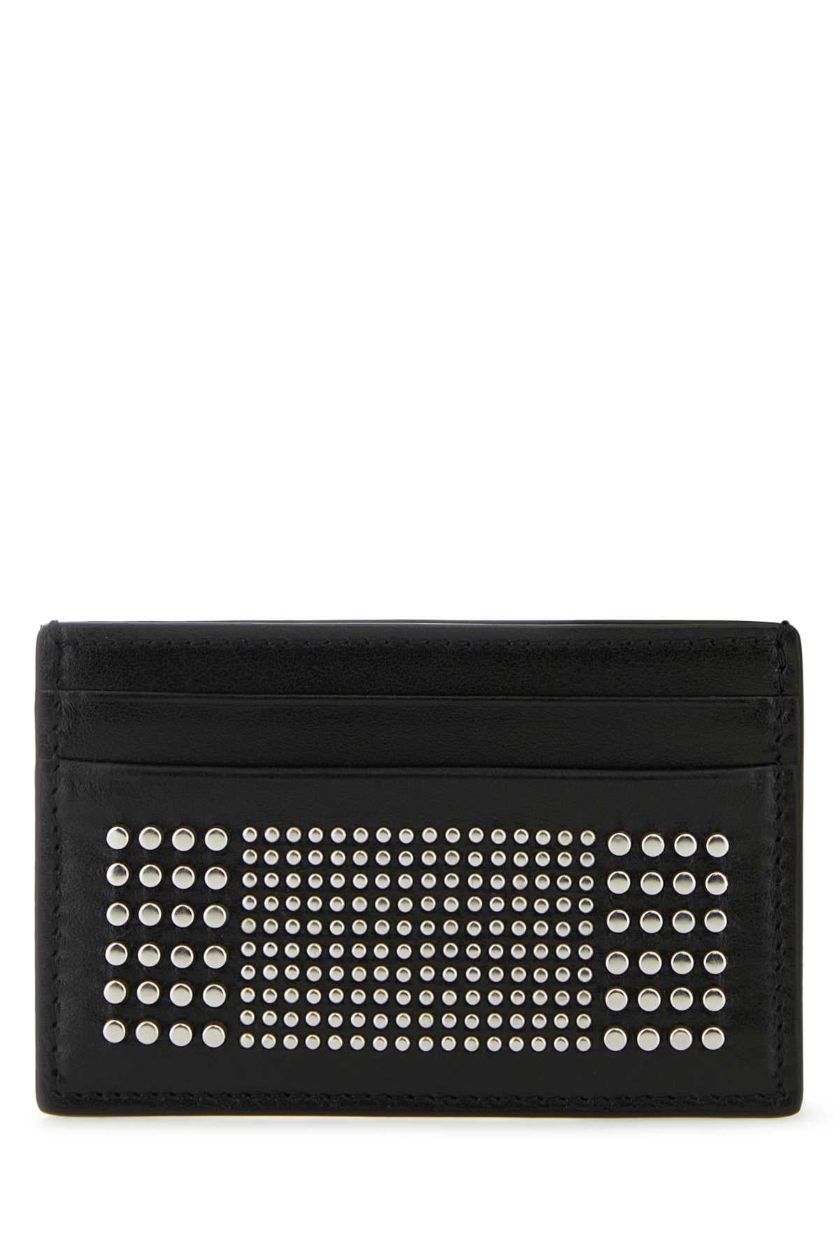 Alexander Mcqueen Men Black Leather Card Holder