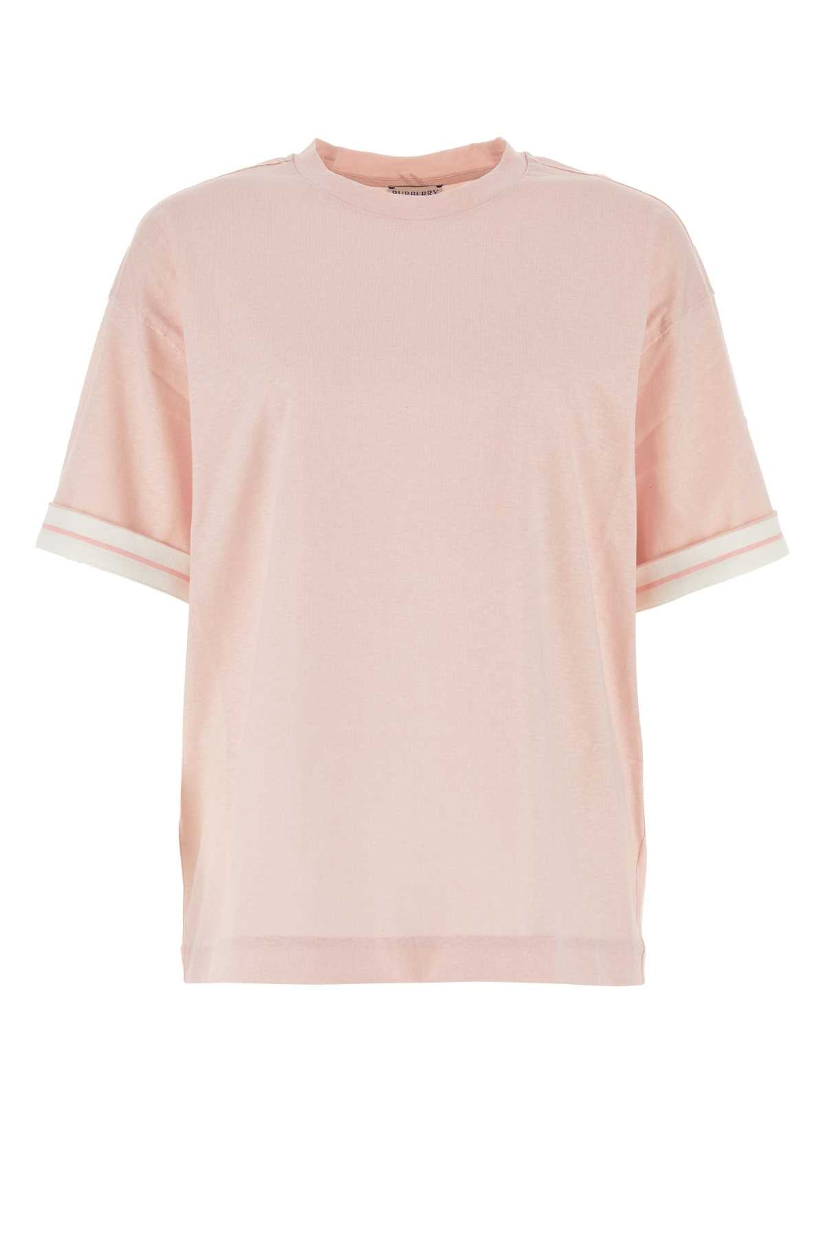 Burberry Women Pink Cotton Oversize T-Shirt