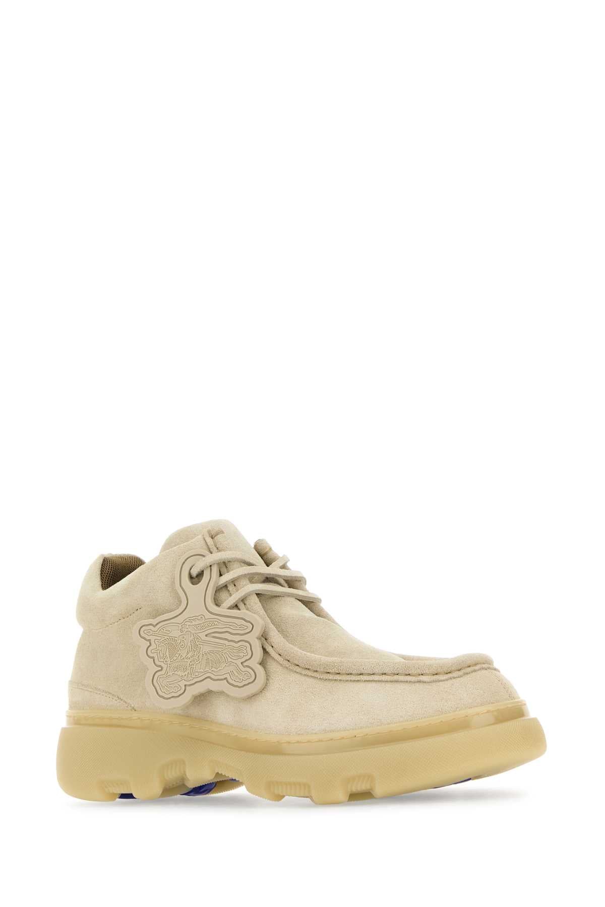 Burberry Men Sand Suede Creeper Lace-Up Shoes