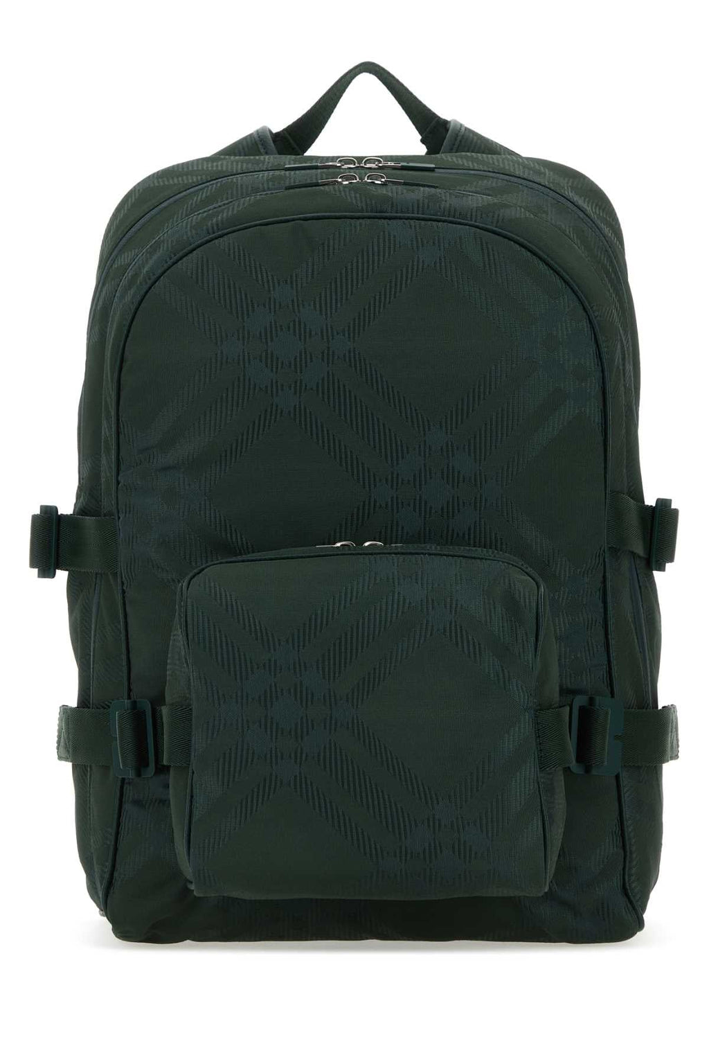 Burberry Men Bottle Green Nylon Blend Check Backpack