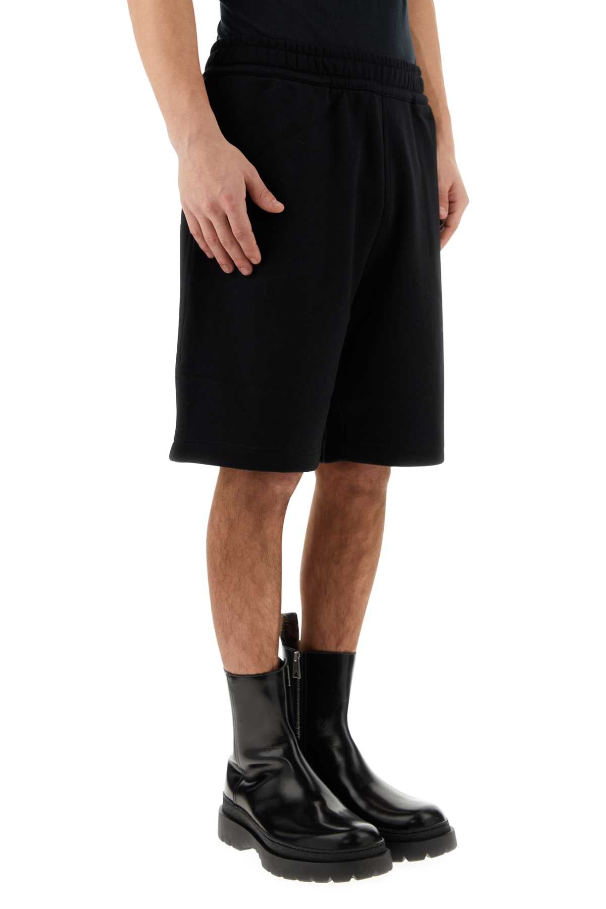 Burberry Men Black Cotton Bermuda Shorts
