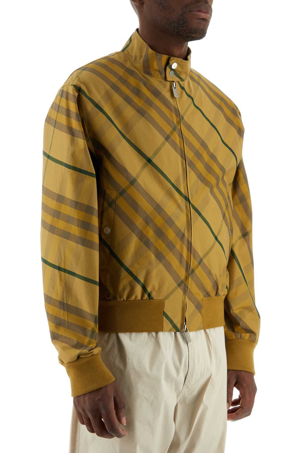 Burberry Men Embroidered Cotton Bomber Jacket