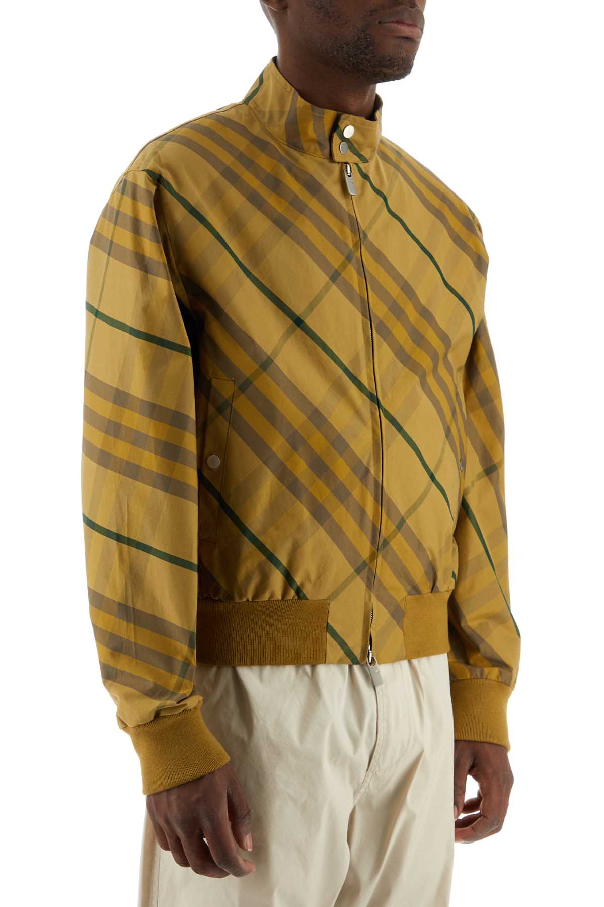 Burberry Men Embroidered Cotton Bomber Jacket