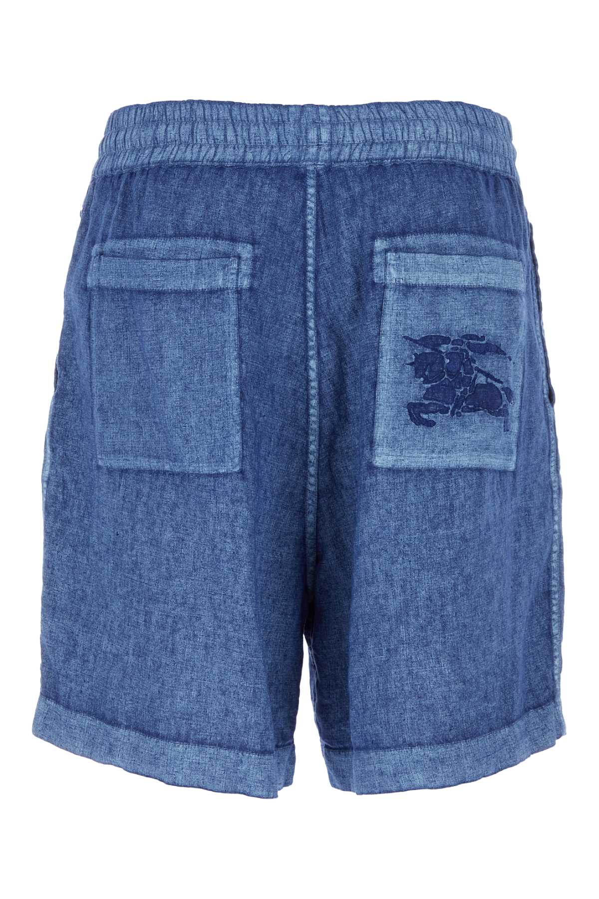 Burberry Men Blue Linen Bermuda Shorts