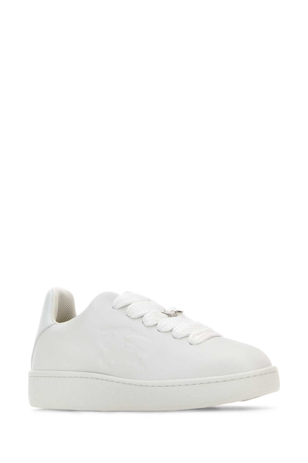 Burberry Women White Leather Box Sneakers