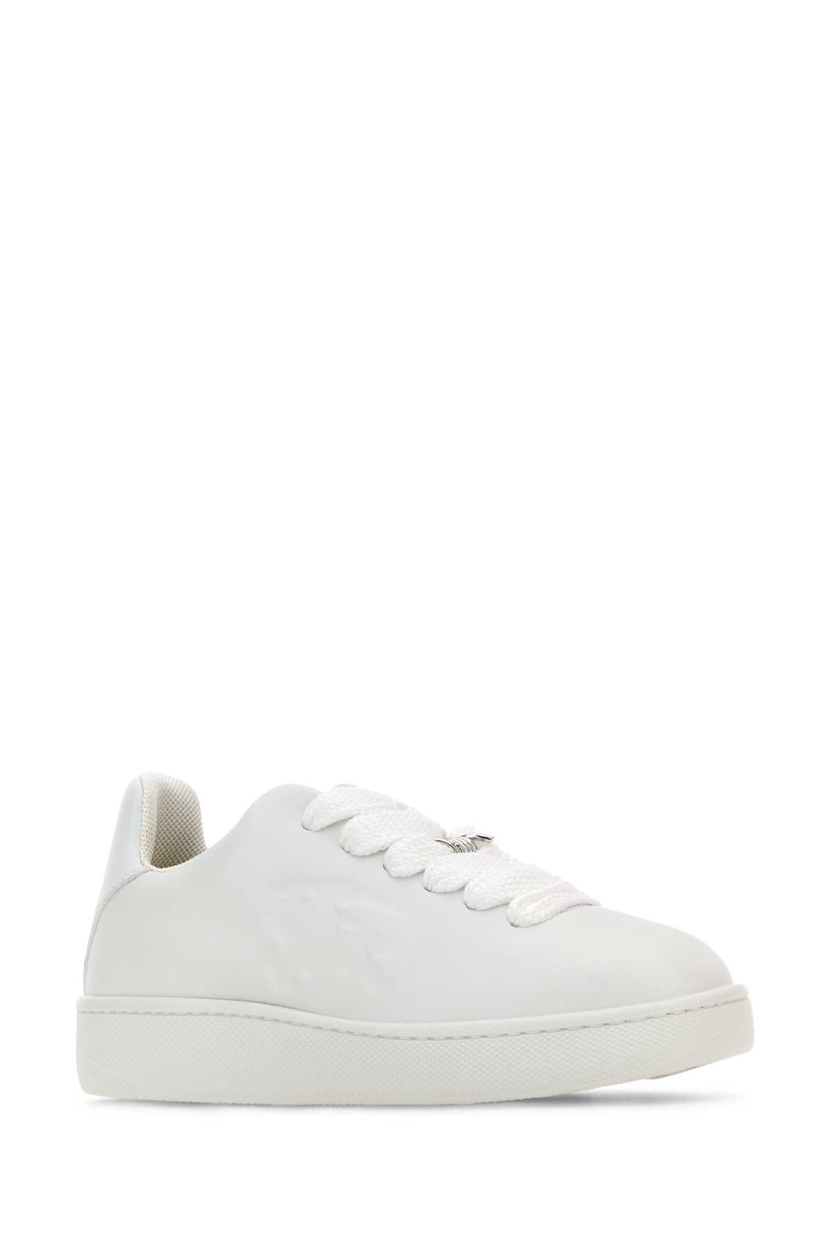 Burberry Women White Leather Box Sneakers