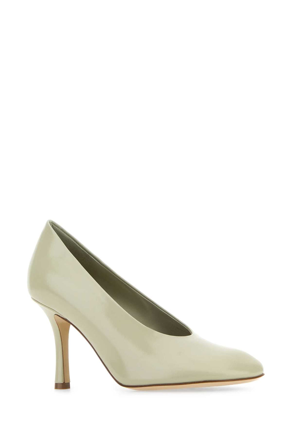Burberry Women Dove Grey Leather Baby Pumps