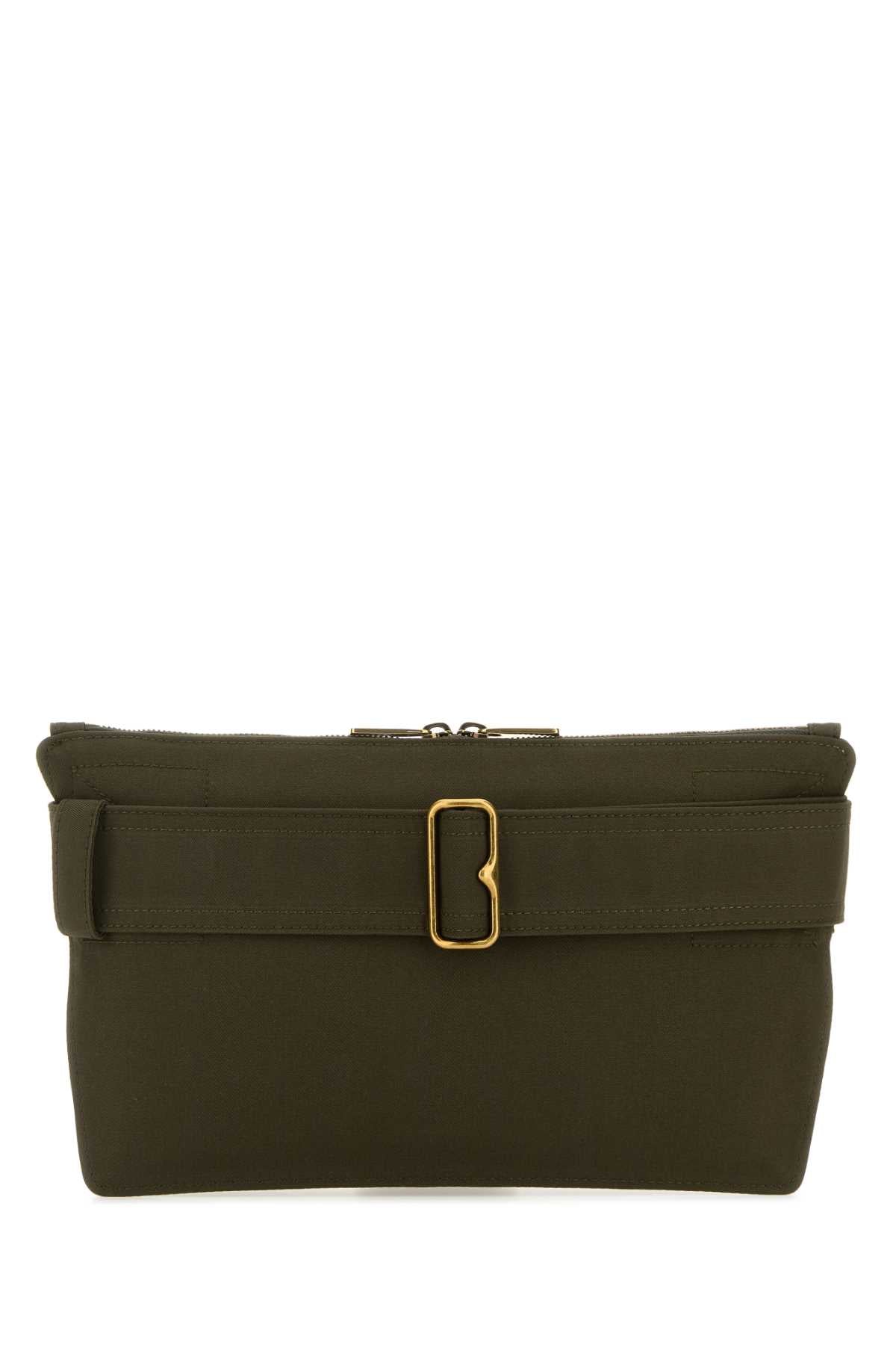 Burberry Men Army Green Canvas Trench Belt Bag