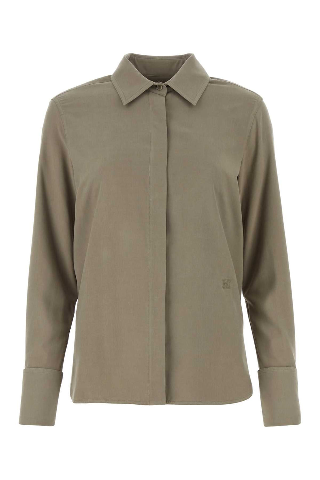 Max Mara Women Dove Grey Silk Candia Shirtâ