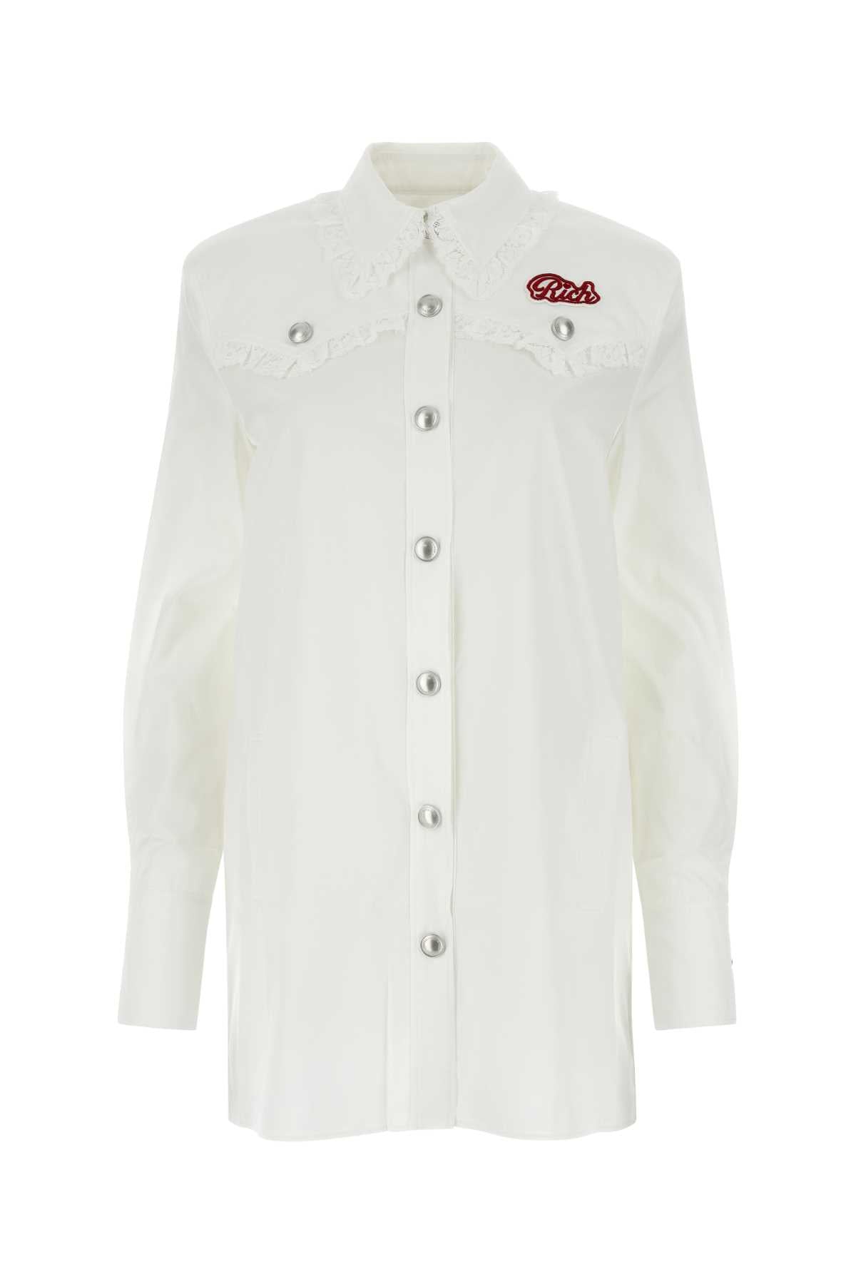 Alessandra Rich Women White Poplin Shirt Dress