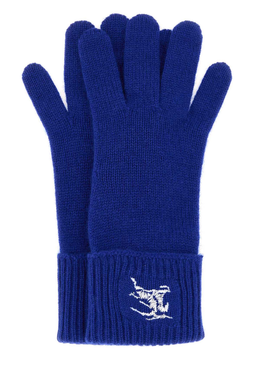 Burberry Women Electric Blue Cashmere Blend Gloves