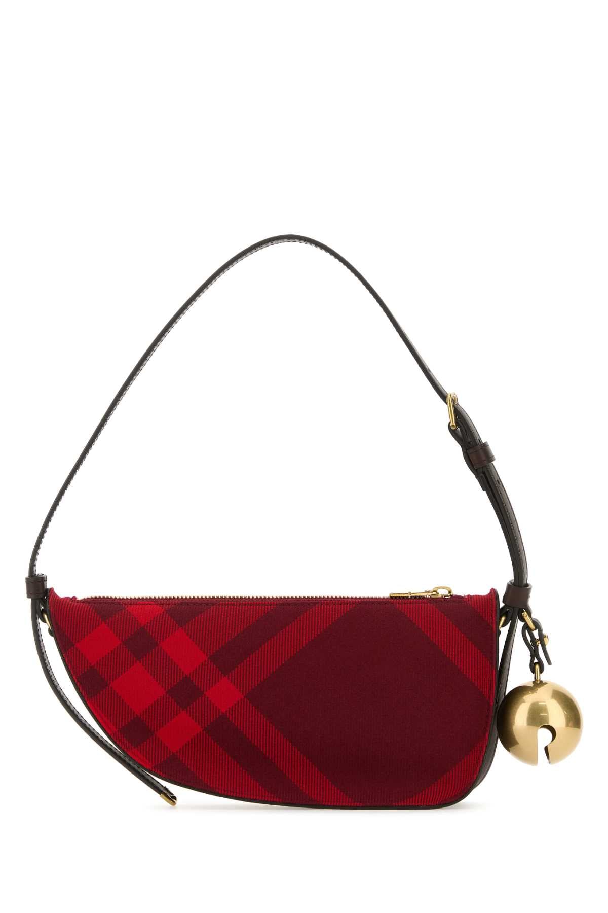 Burberry Women Embroidered Canvas Mini Shield Shoulder Bag