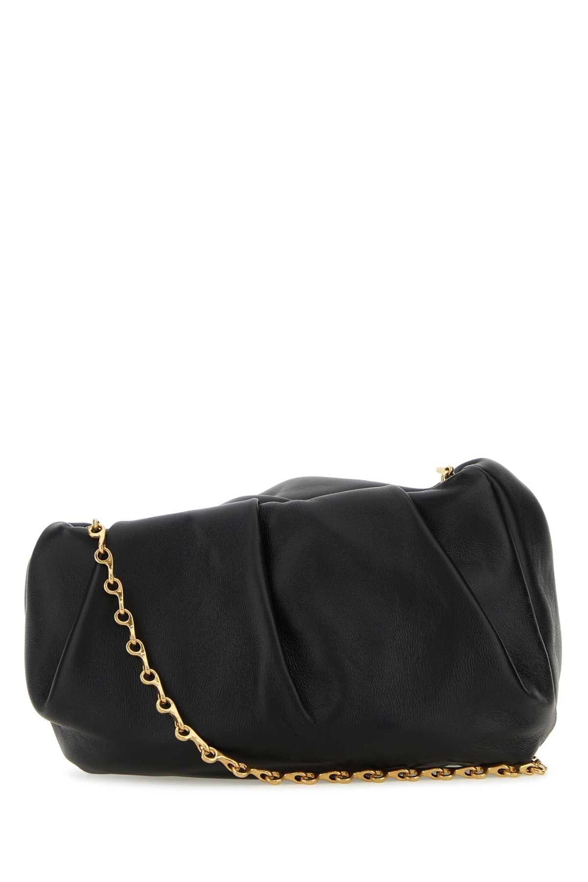 Burberry Women Black Nappa Leather Rose Clutch