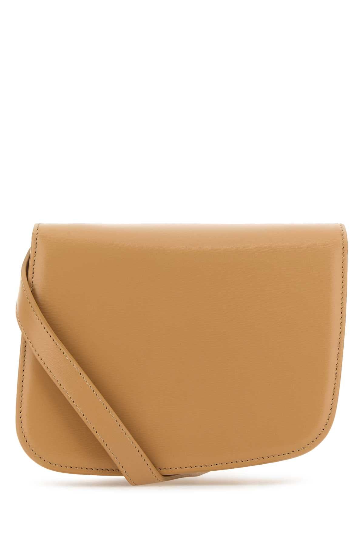 Salvatore Ferragamo Bolsa feminina pequena de couro bege Fiamma Crossbody