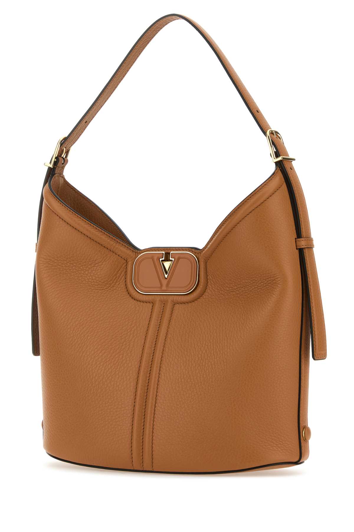 Valentino Garavani Women Camel Leather Vlogo Handbag