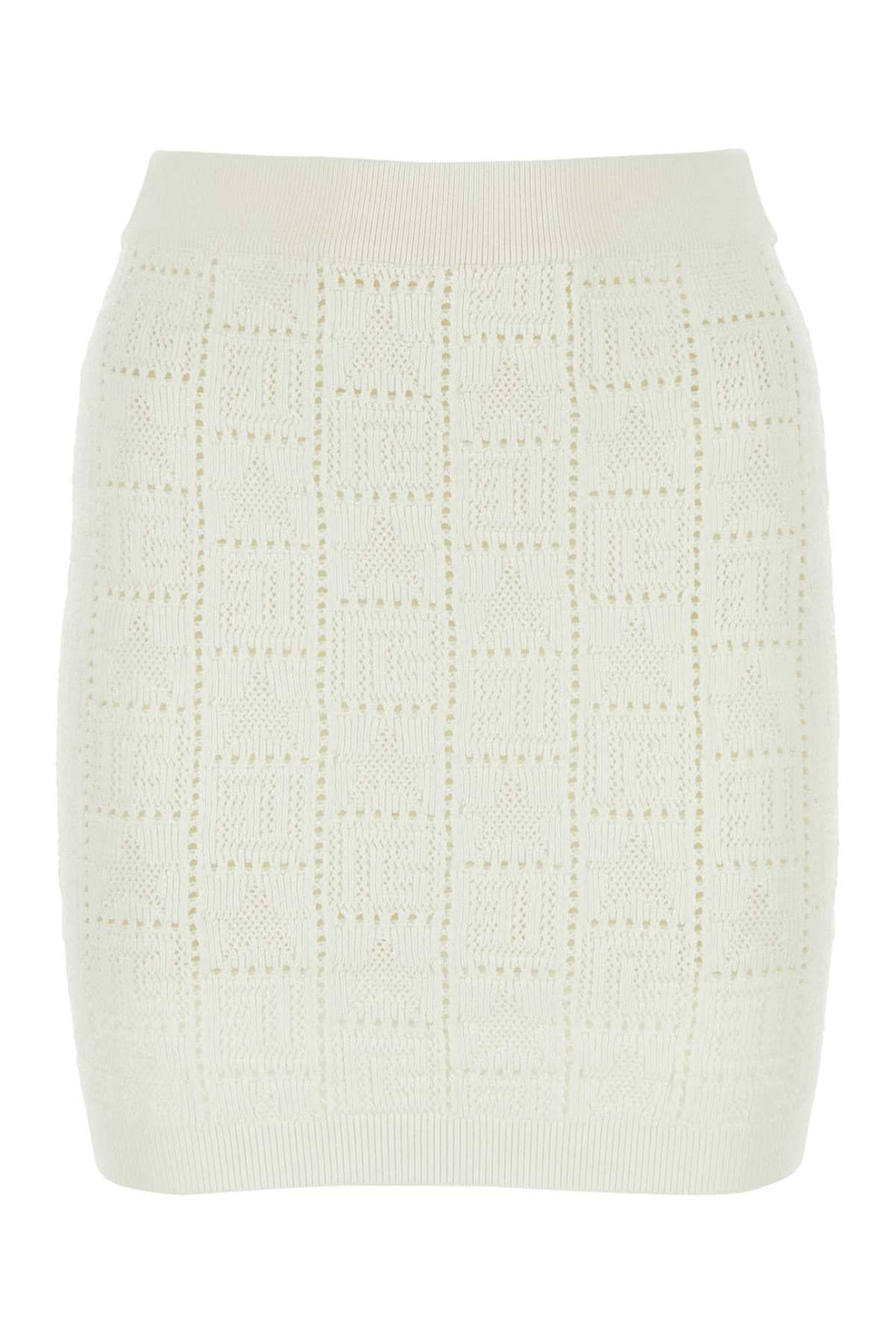 Balmain Women Ivory Viscose Blend Mini Skirt