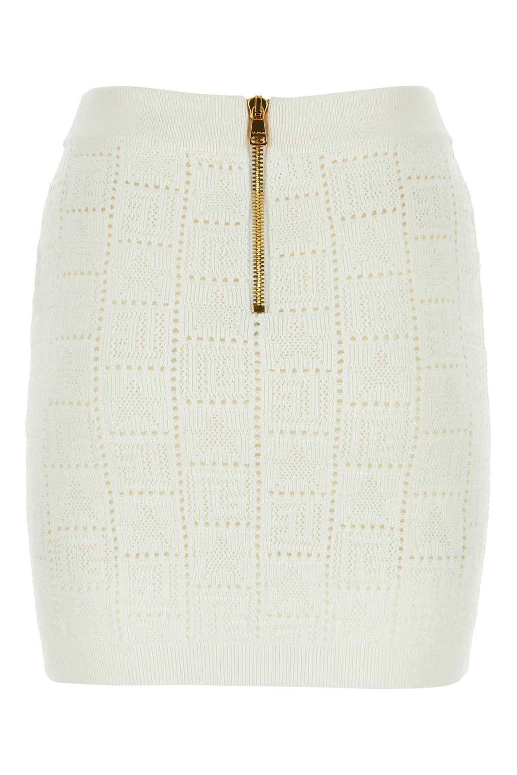 Balmain Women Ivory Viscose Blend Mini Skirt